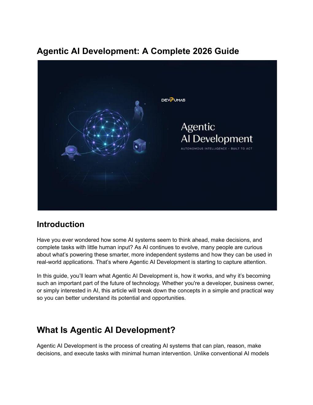 Agentic AI Development: A Complete 2026 Guide